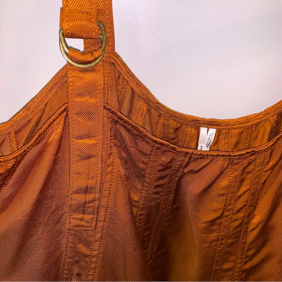 NWT by Anthropologie sz M Copper Brown Sleeveless Swing Crop Tank Flowy Boho - Picture 4 of 10